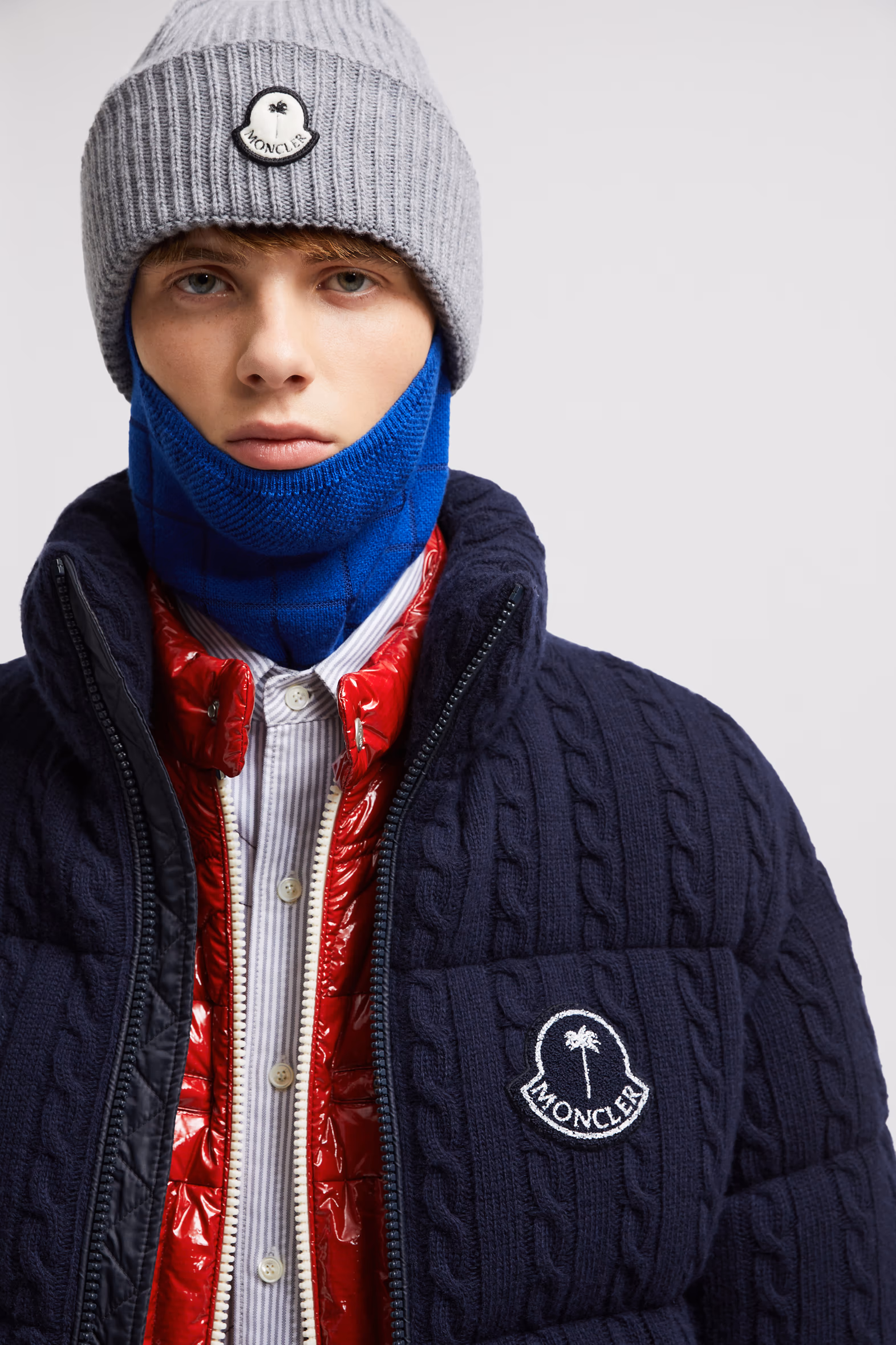 Moncler x Palm Angels Austru Wool Short Down Jacket Gender Neutral Night Blue Moncler 4